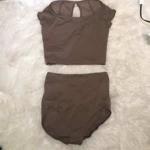 Brown two piece dance outfit